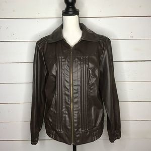 New New Directions Leather Jacket Full Zip Stretch